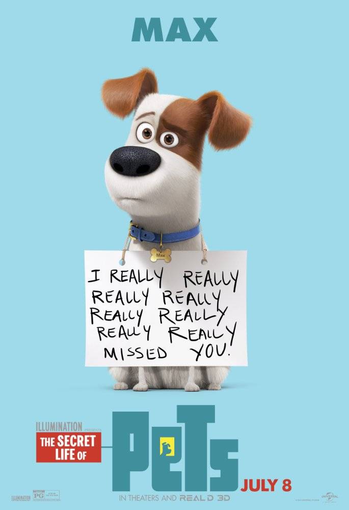 Secret Life of Pets Max with sign 