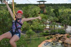 Screamin' Gator Zipline Girl w Helmet