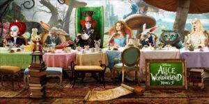 Alice through the Looking Glass at the table