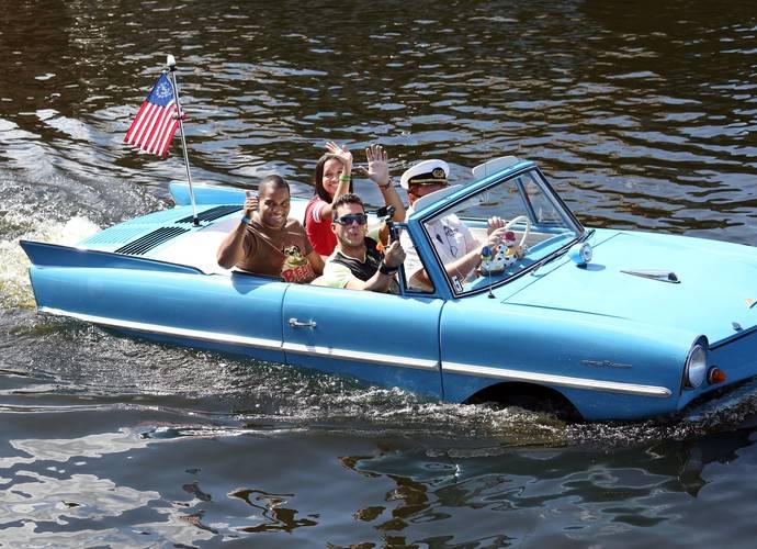 Amphicars at Disney Springs Make a Splash!