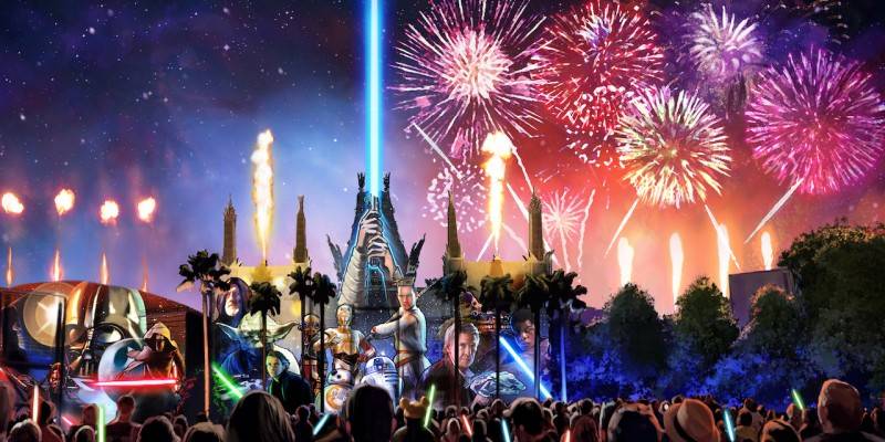 Star Wars A Galactic Spectacular Flashing at Hollywood Studios