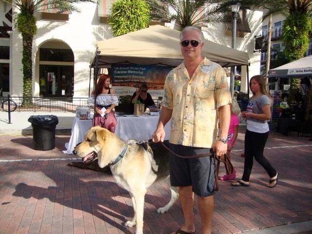 Baldwin Park First Friday Festival Visitor w Dog