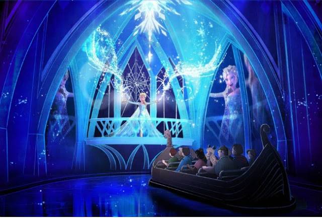 Frozen Ever After Epcot ride interior view