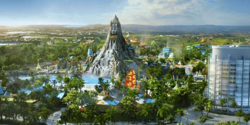 Universal Orlando Volcano Bay Entire Park Aerial View 