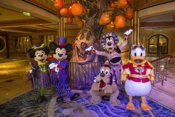 Halloween on the High Seas Disney Cruise Mickey Co in costume 