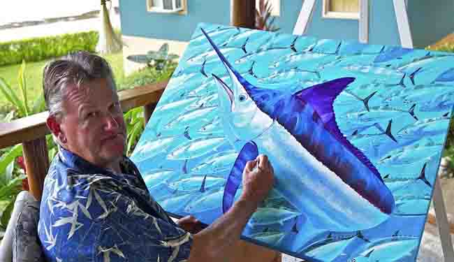 guy-harvey-with-shark-painting