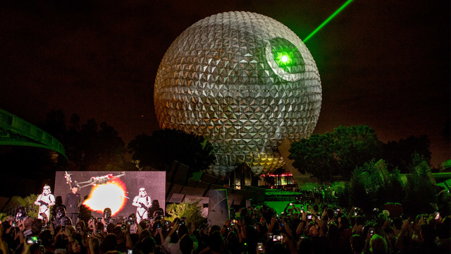 Spaceship Earth at Epcot Transforms Into Star Wars Death Star
