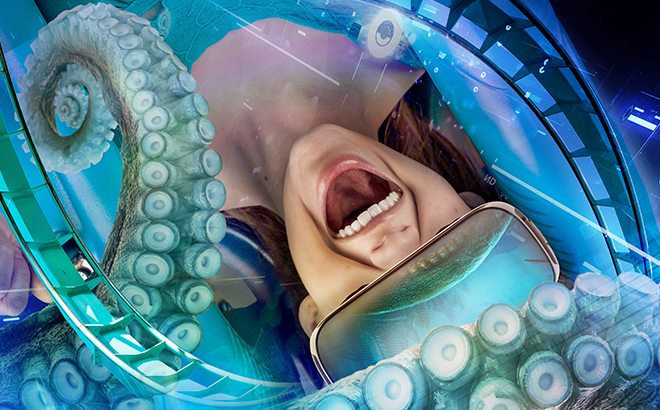 NEW Kraken Unleashed VR roller coaster at SeaWorld Orlando