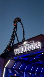 Velocicoaster at Universal Orlando at Night