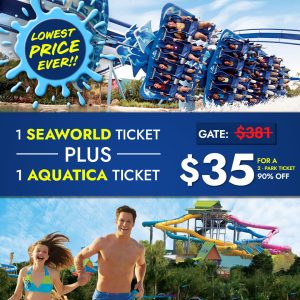 SeaWorld and Aquatica Orlando tickets 90% off