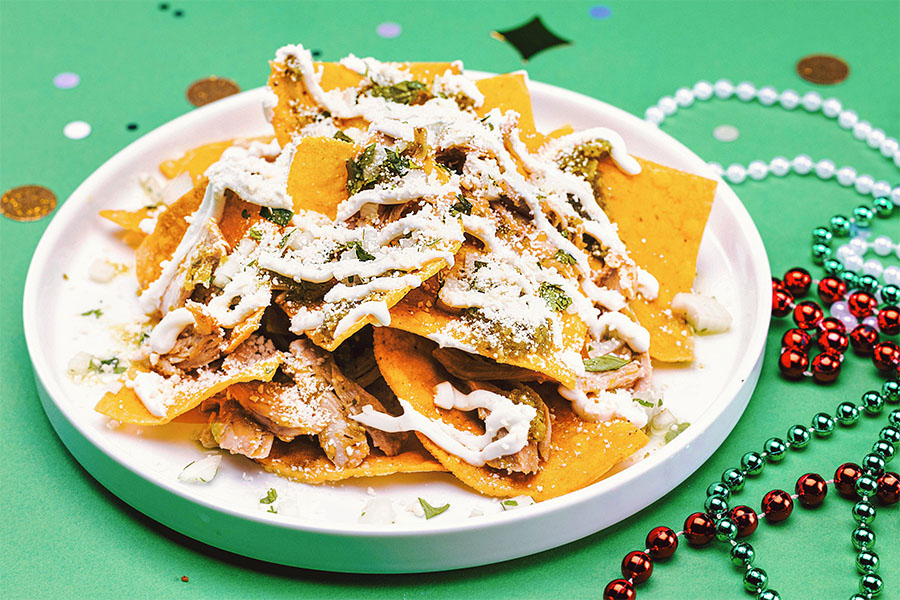 Universal Mardi gras Gastronomy - Chilaquiles Verdes Mexico