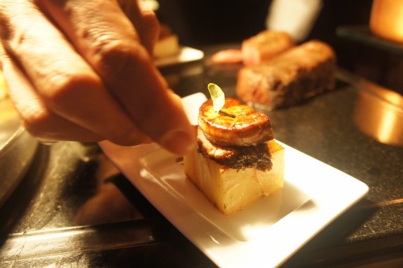 Carved Beef Filet Rossini with Potato Pave 